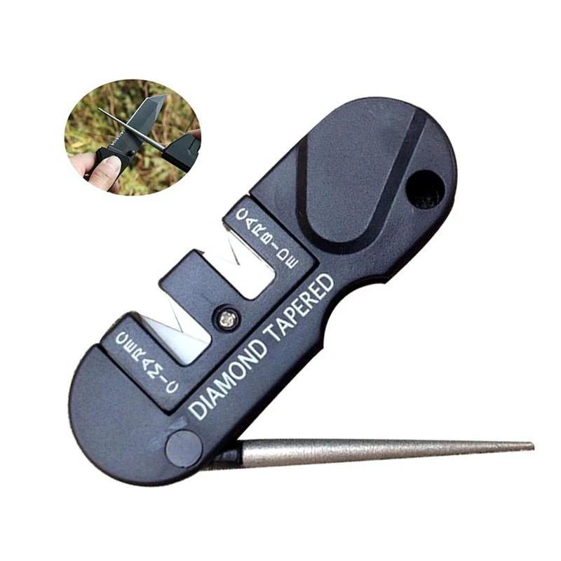 Lifespace Hand Held Mini Ceramic Carbide Knife Sharpener with Carabiner - 6-Pack - Lifespace