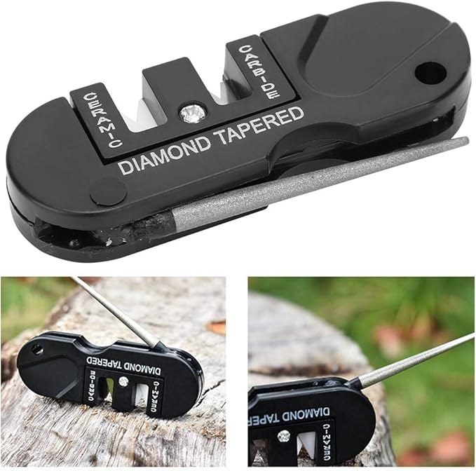 Lifespace Hand Held Mini Ceramic Carbide Knife Sharpener with Carabiner - 6-Pack - Lifespace