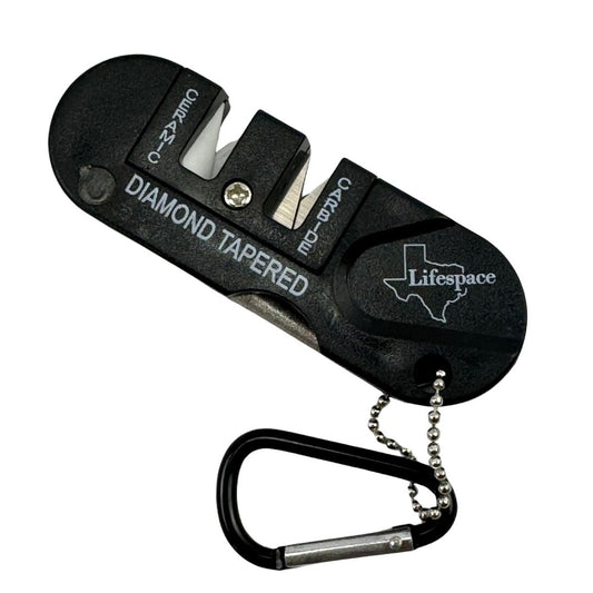 Lifespace Hand Held Mini Ceramic Carbide Knife Sharpener with Carabiner - 6-Pack - Lifespace