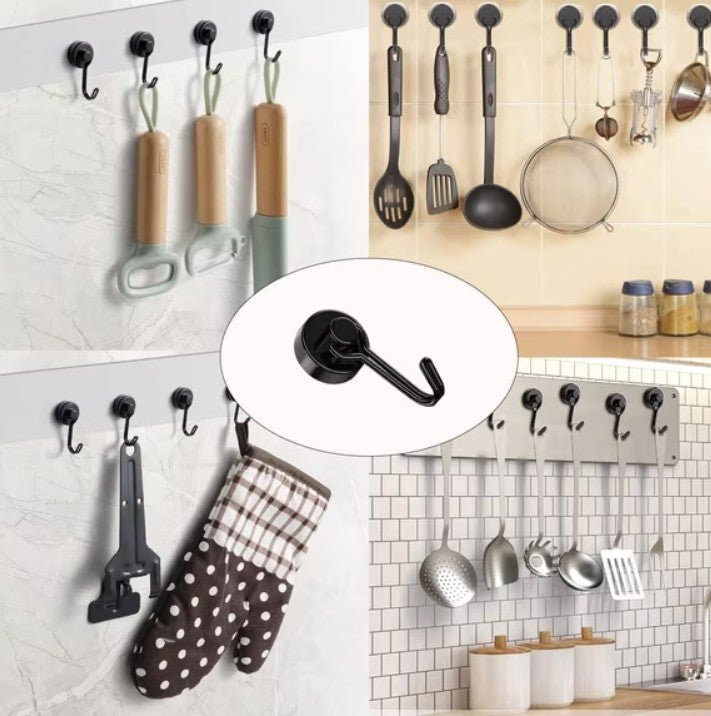 Lifespace Heavy Duty Magnetic Braai & Utility Hooks - 4-Hook Pack - Lifespace