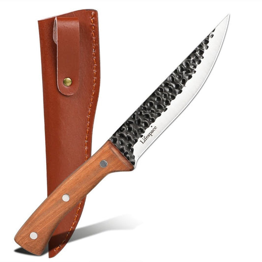 Lifespace Japanese 6.2" Trimming Boning Utility Knife with a Rosewood Handle & Sheath - Lifespace