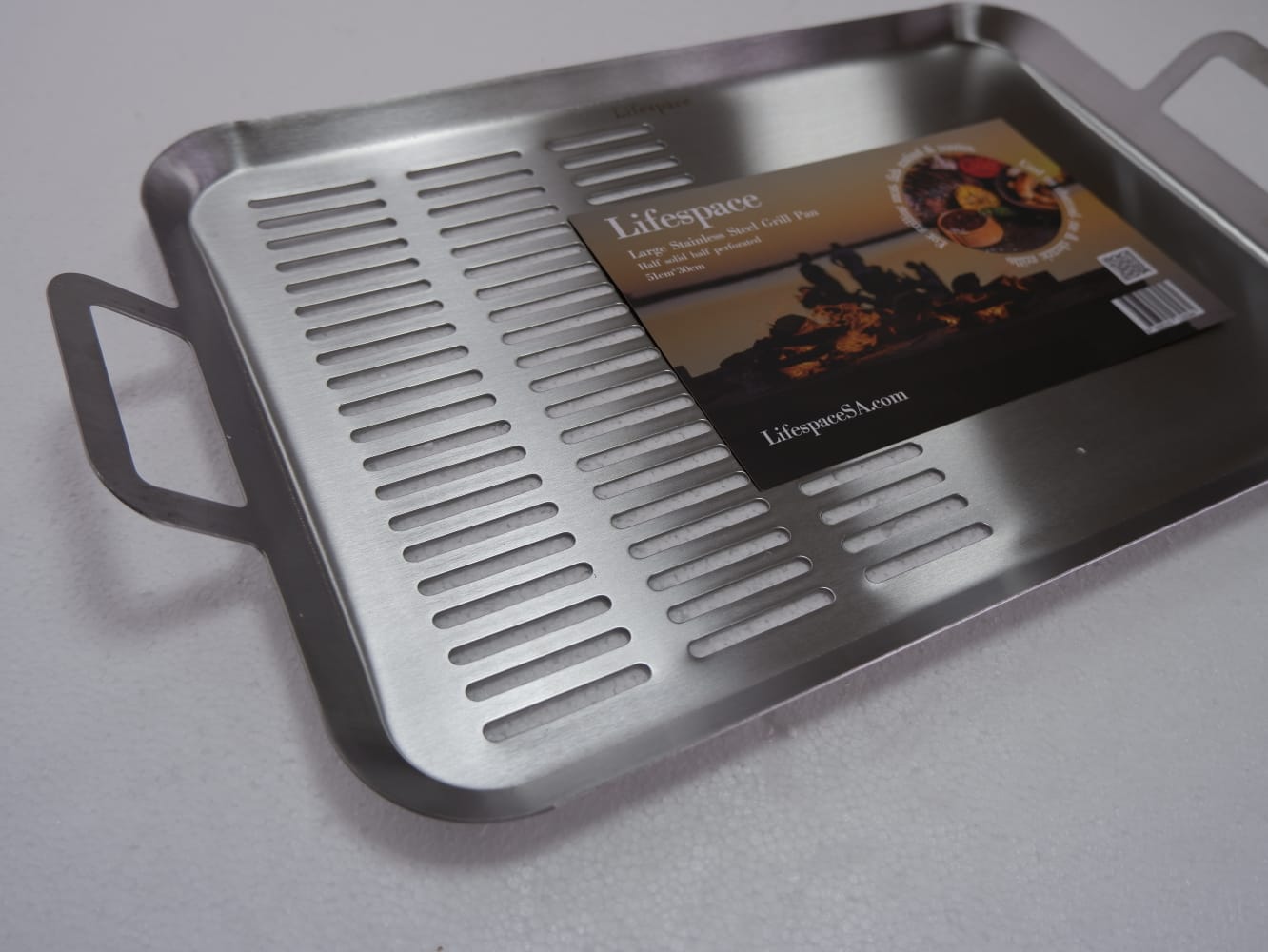 Lifespace Large Braai Breakfast Pan (Half-Perforated) + 400ml Non-Stick Spray Combo Pack - Lifespace