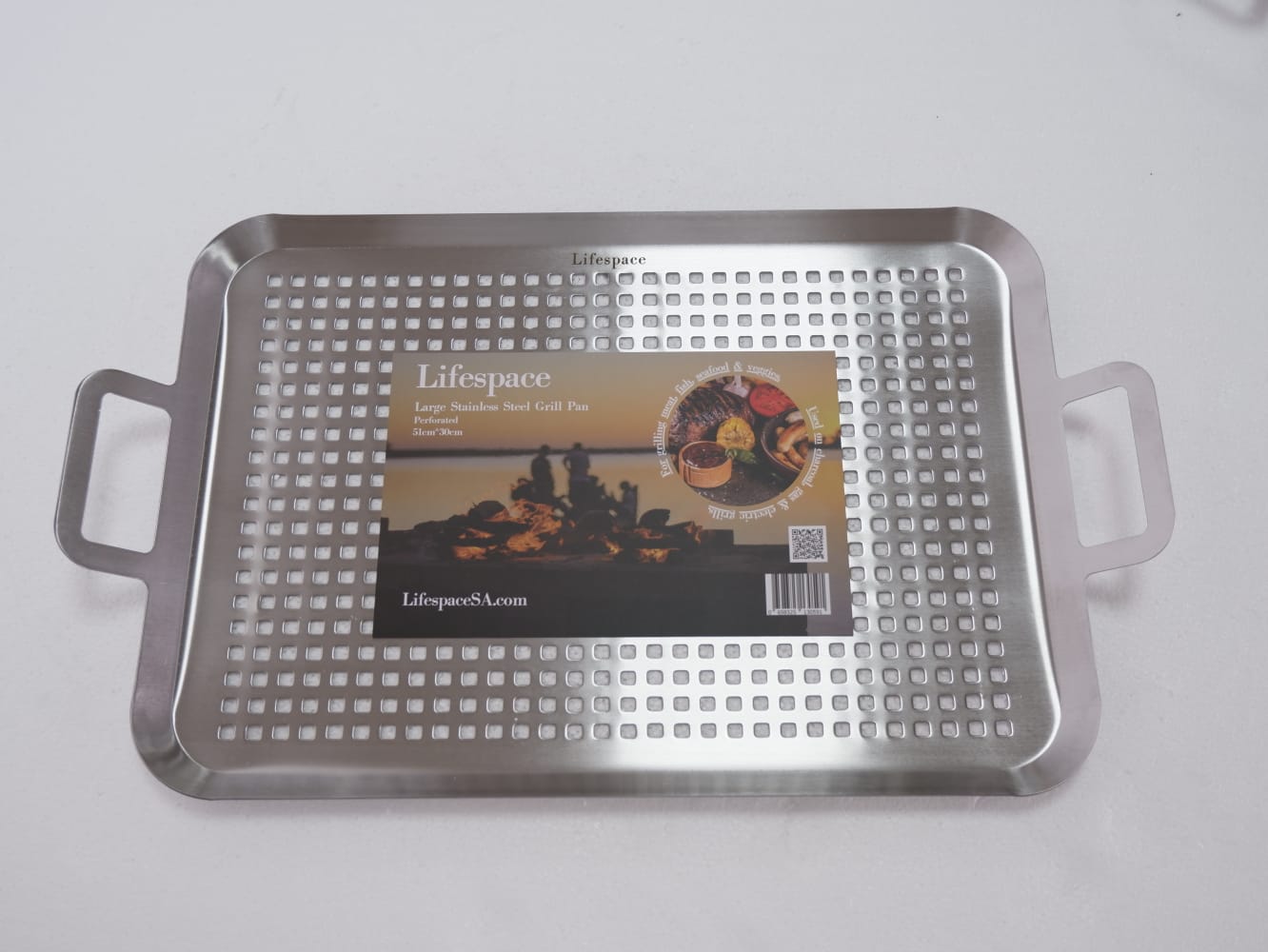 Lifespace Large Perforated Braai Pan + 400ml Non-Stick Spray Combo Pack - Lifespace