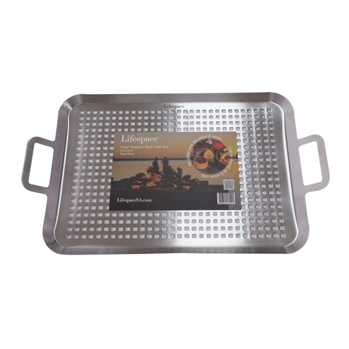 Lifespace Large Perforated Braai Pan + 400ml Non-Stick Spray Combo Pack - Lifespace