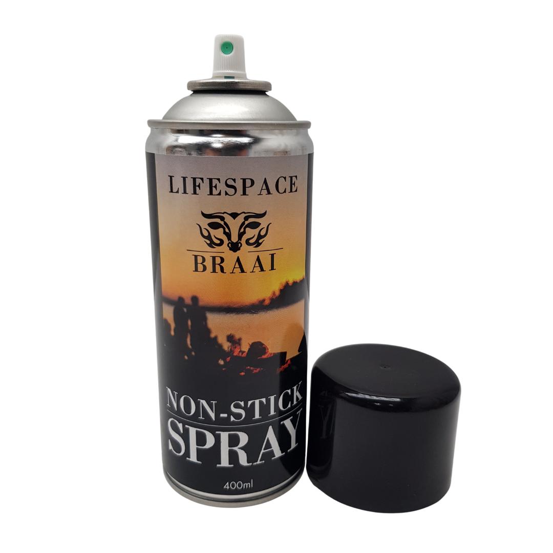 Lifespace Larger Braai Breakfast Pan (Solid Base) + 400ml Non-Stick Spray Combo Pack - Lifespace