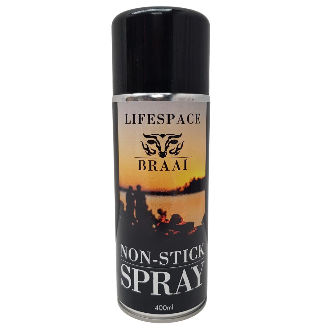Lifespace Larger Braai Breakfast Pan (Solid Base) + 400ml Non-Stick Spray Combo Pack - Lifespace
