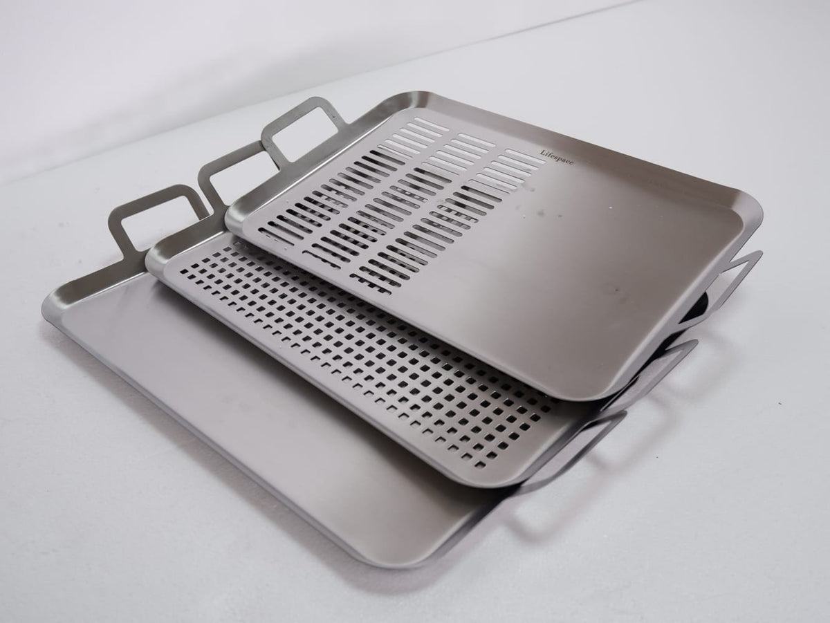 Lifespace Larger Braai Breakfast Pan (Solid Base) + 400ml Non-Stick Spray Combo Pack - Lifespace