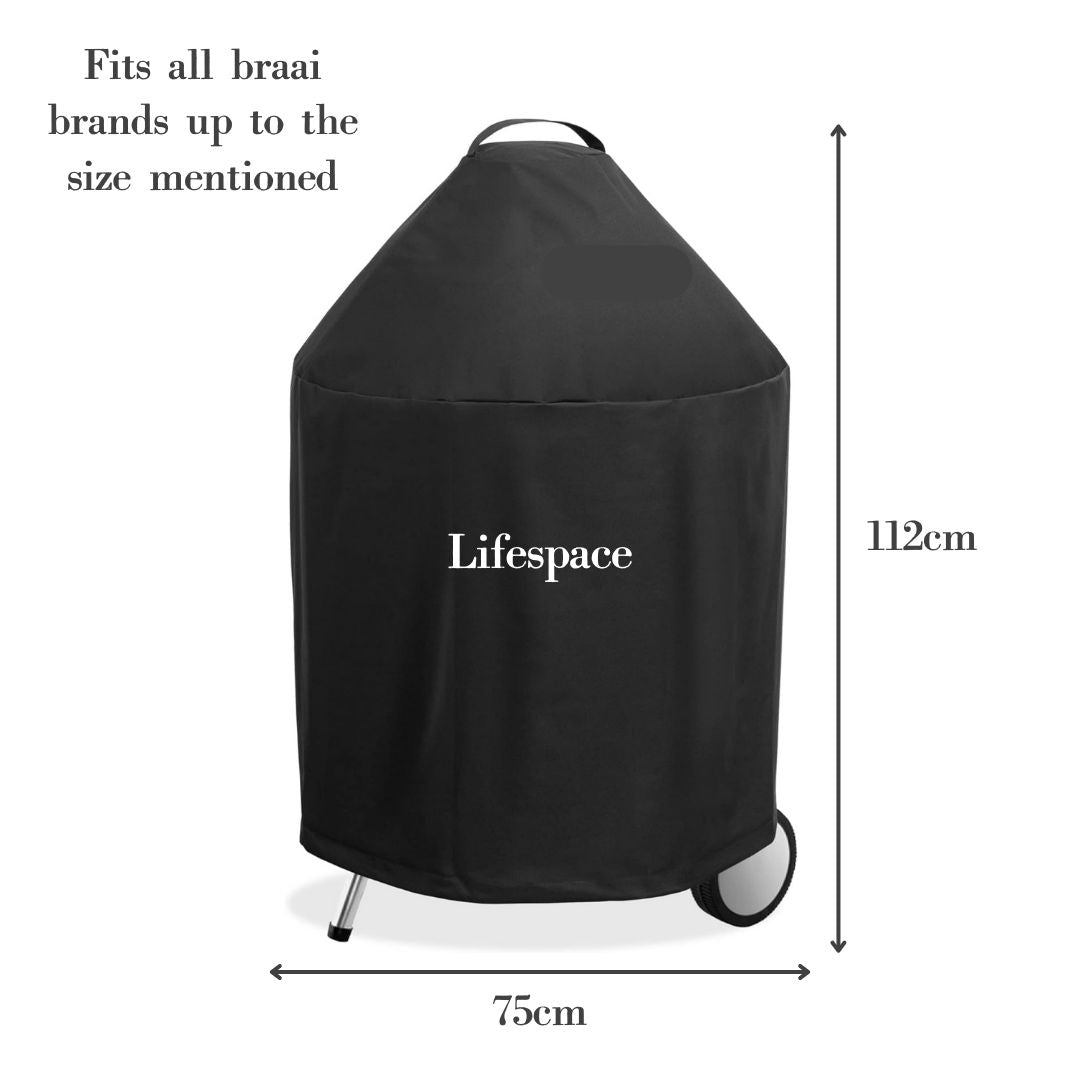 Lifespace Premium 57cm Charcoal Kettle Braai & Kettle Braai Cover Bundle