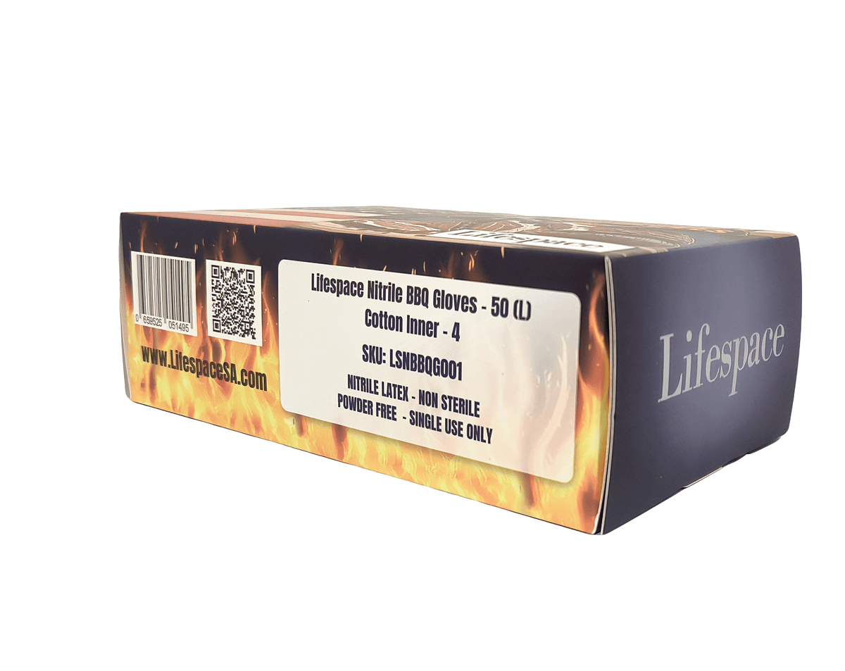 Lifespace Nitrile BBQ Gloves with Cotton Inner - Lifespace
