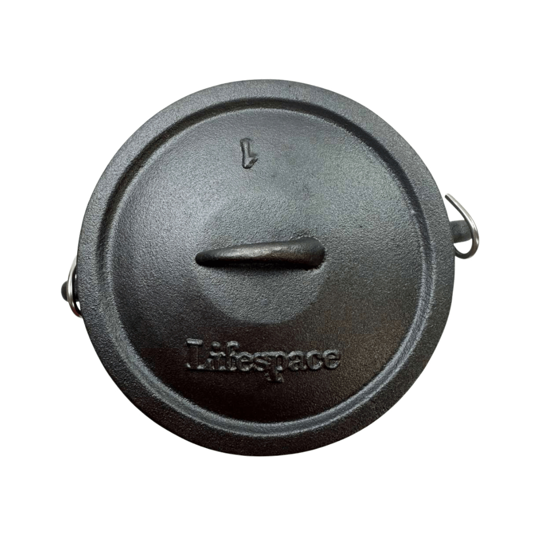 Lifespace No. 1 Cast Iron Flat Bottom Potjie Pot - 4.7lt - Lifespace