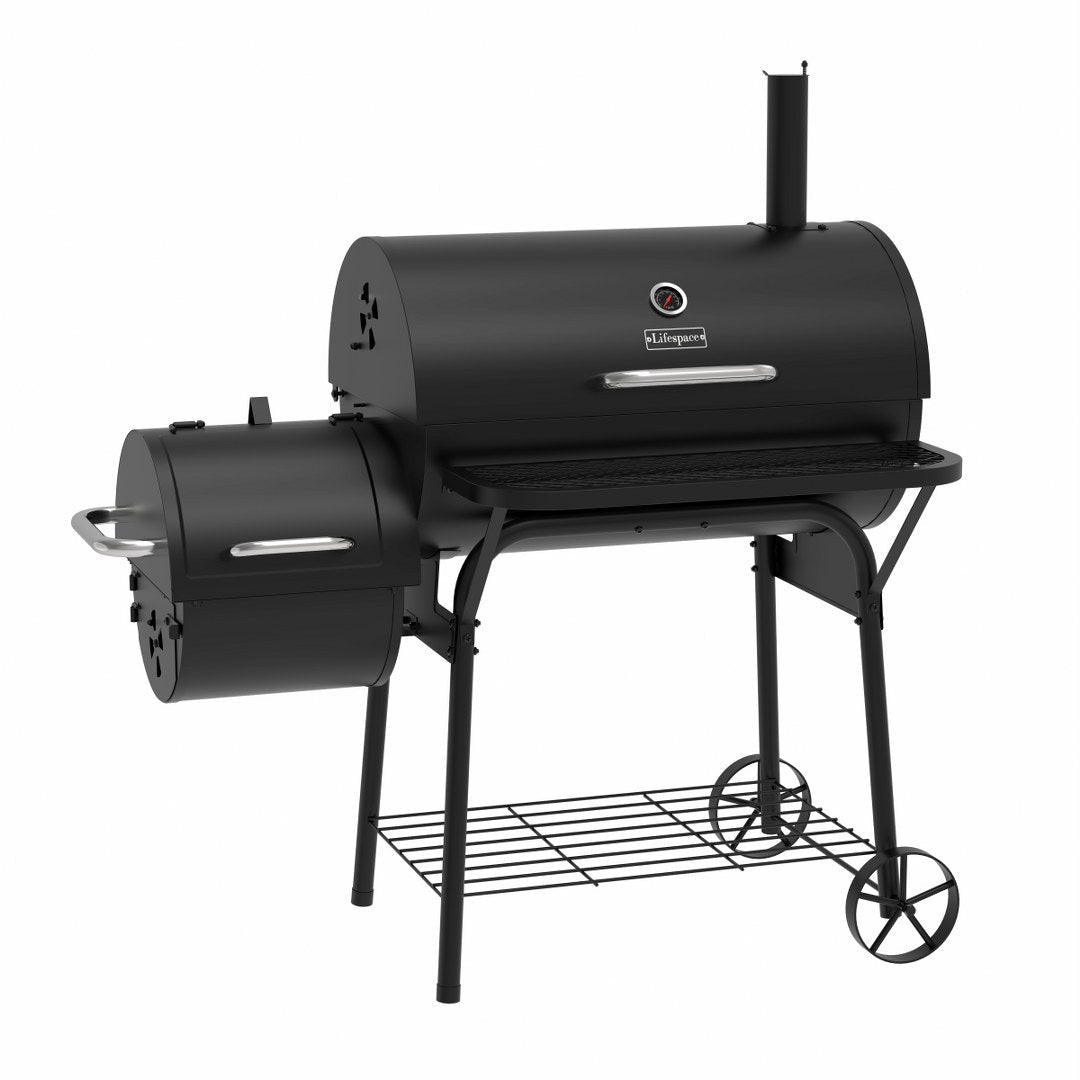 Lifespace Offset Barrel Smoker & Braai + Lifespace 145cm Braai Cover Bundle - Lifespace