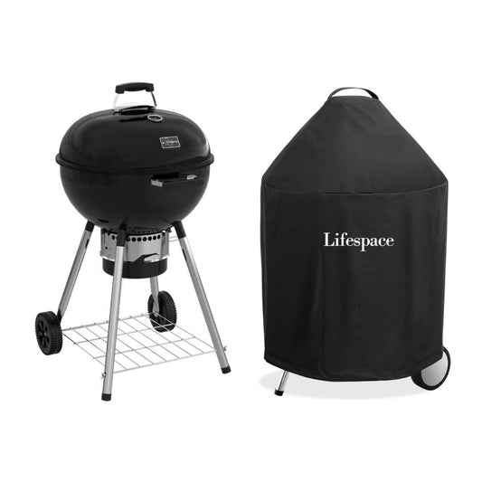 Lifespace Premium 57cm Charcoal Kettle Braai & Kettle Braai Cover Bundle - Lifespace