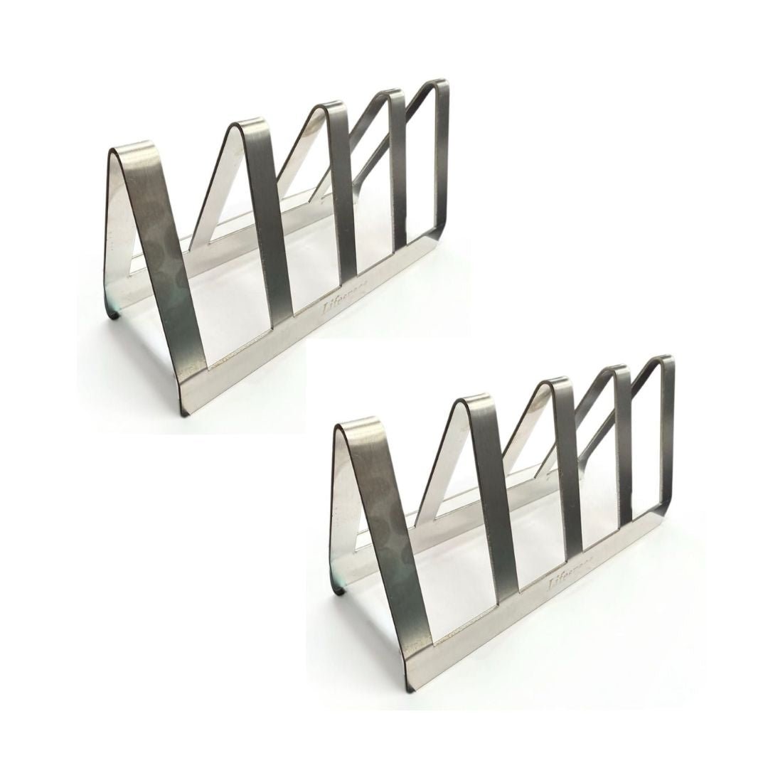 Lifespace Premium Stainless Steel T-Bone / Chop Rack - 4 Slot (2 pack) - Lifespace