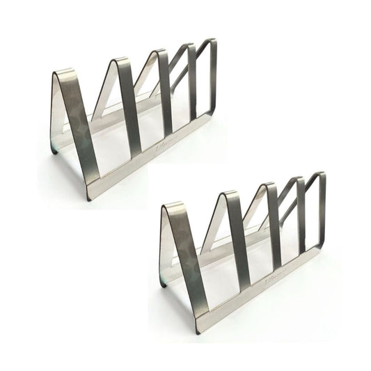 Lifespace Premium Stainless Steel T-Bone / Chop Rack - 4 Slot (2 pack) - Lifespace