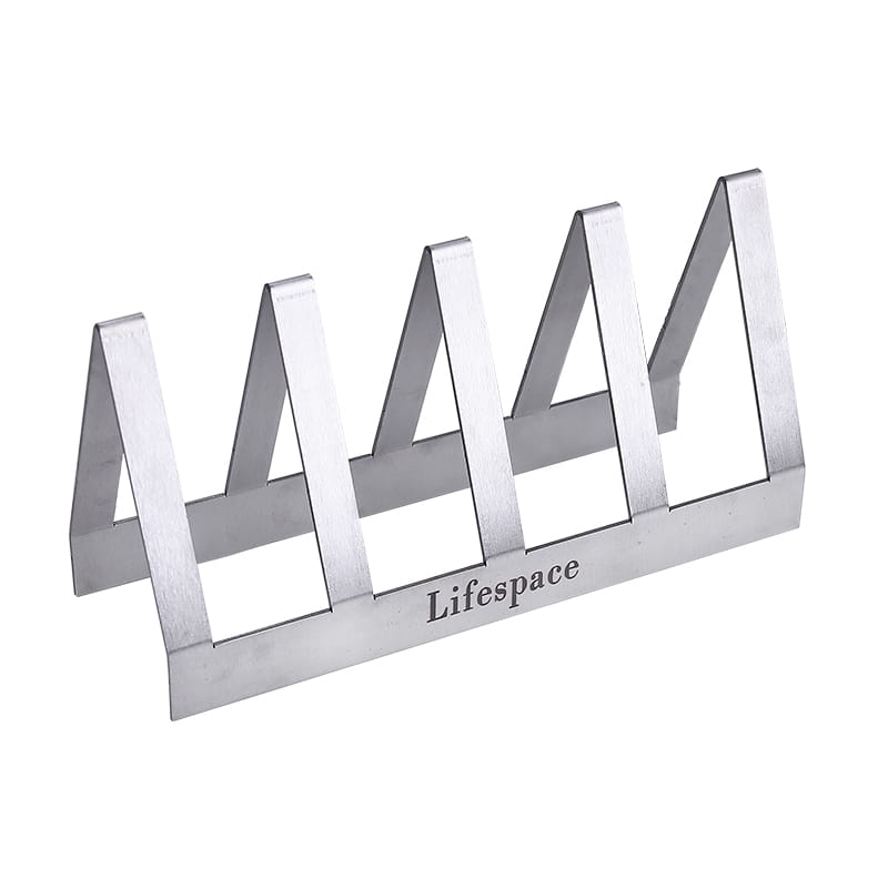 Lifespace Premium Stainless Steel T-Bone / Chop Rack - 4 Slot (2 pack) - Lifespace