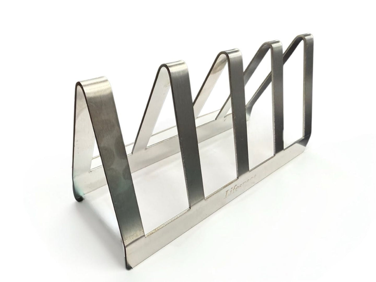 Lifespace Premium Stainless Steel T-Bone / Chop Rack - 4 Slot - Lifespace