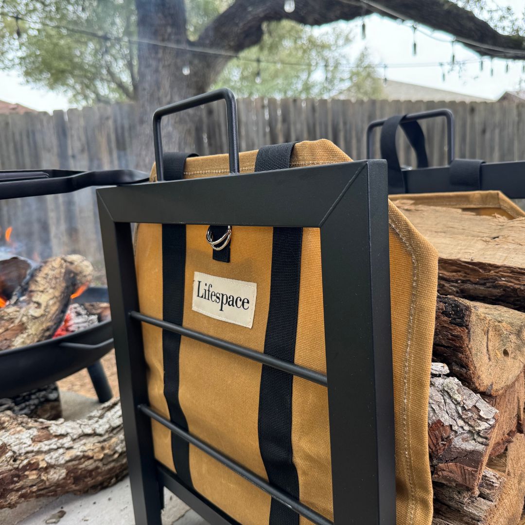 Lifespace Quality Firewood Log Holder & Carrier Bag Bundle - Lifespace