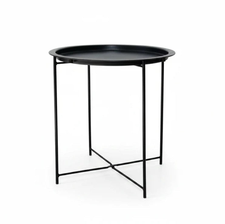 Lifespace Quality Round Patio Side End Table - Black (Set of 2)