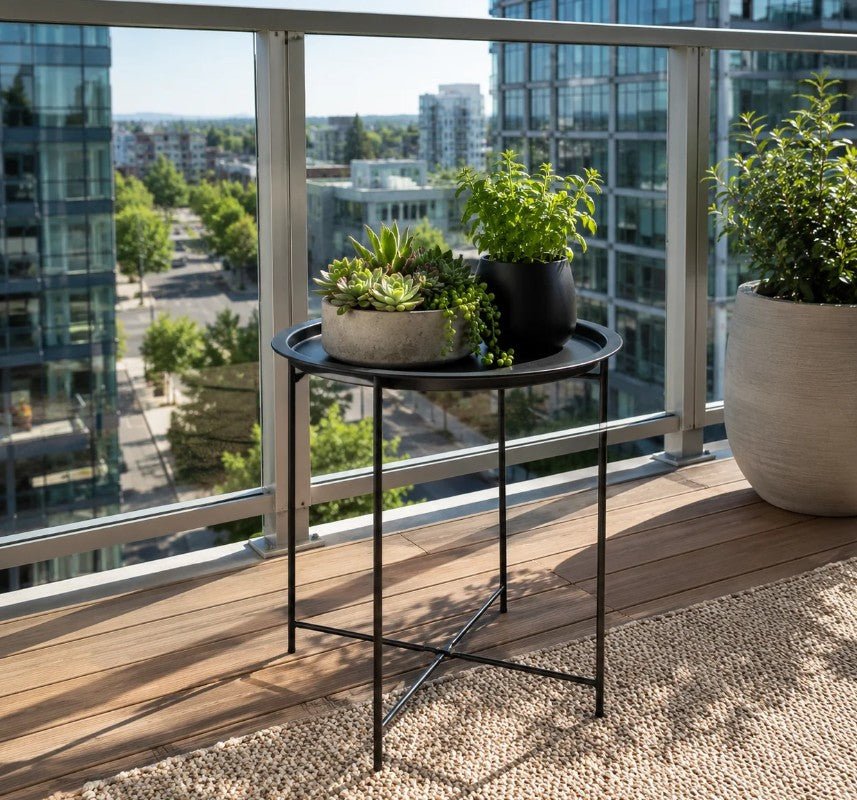 Lifespace Quality Round Patio Side End Table - Black - Lifespace