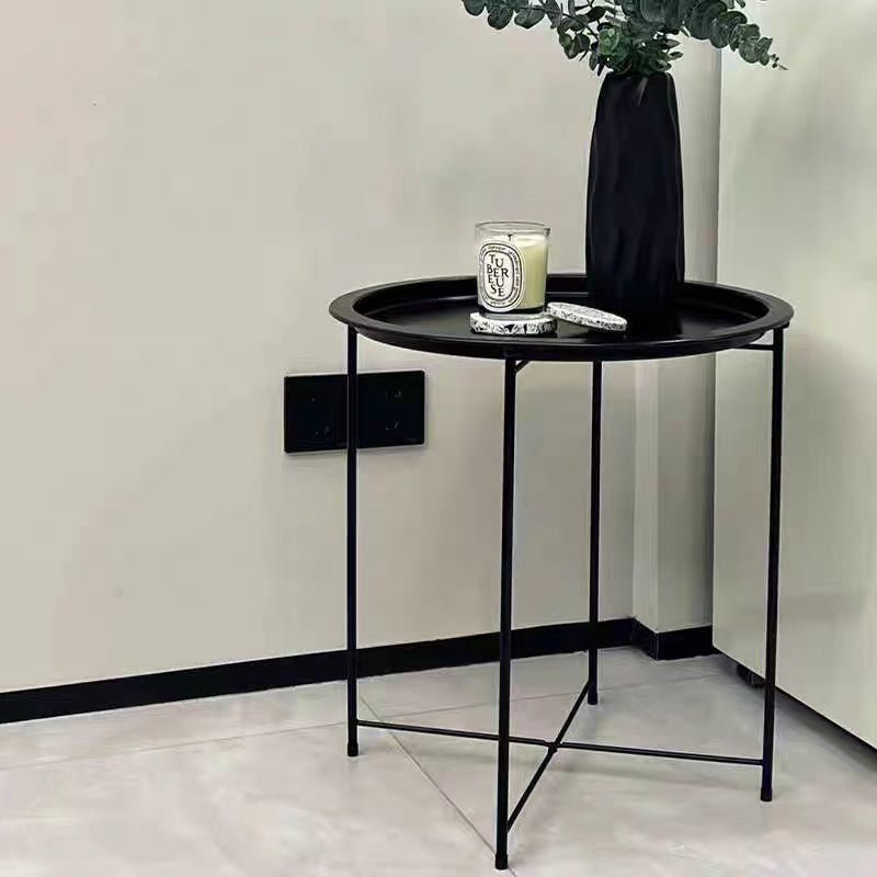 Lifespace Quality Round Patio Side End Table - Black (Set of 2)