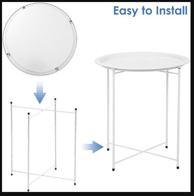 Lifespace Quality Round Patio Side End Table - White - Lifespace