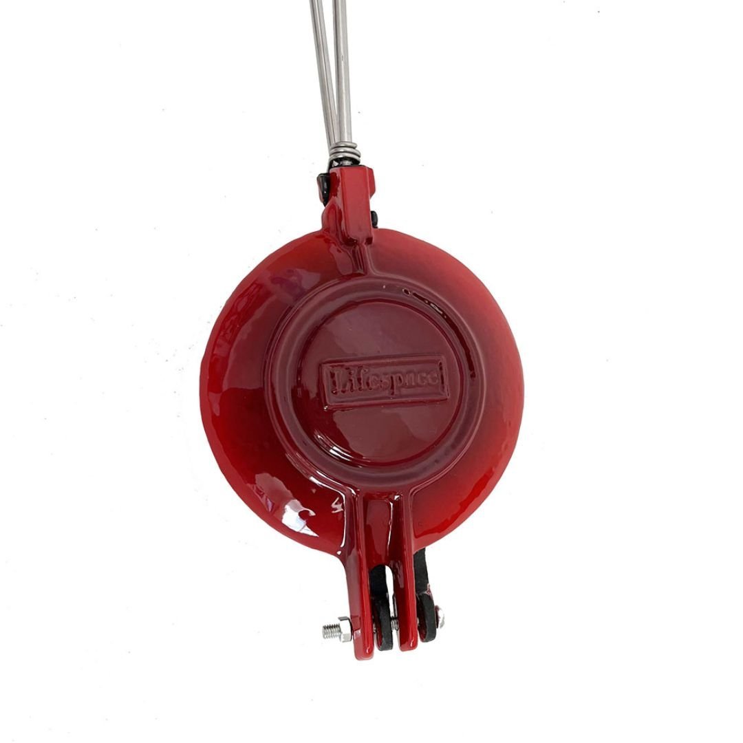 Lifespace Red Enamel Cast Iron Jaffle Irons (2-Pack) + 400ml Non-Stick Spray Combo Pack - Lifespace