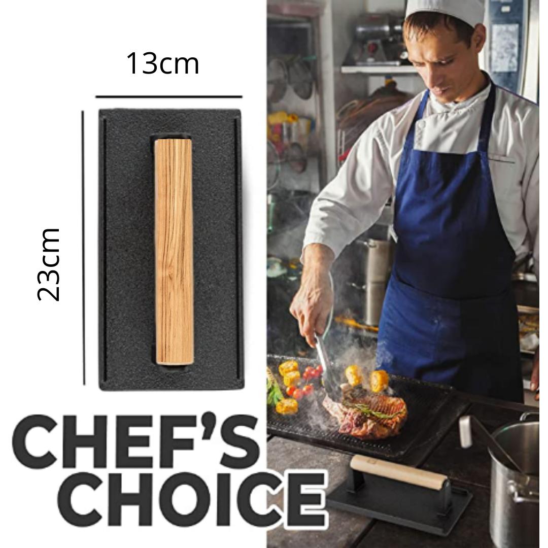 Lifespace Reversible Griddle Pan, Cast Iron Meat/Bacon Press & Cast Iron Care & Protect Bundle