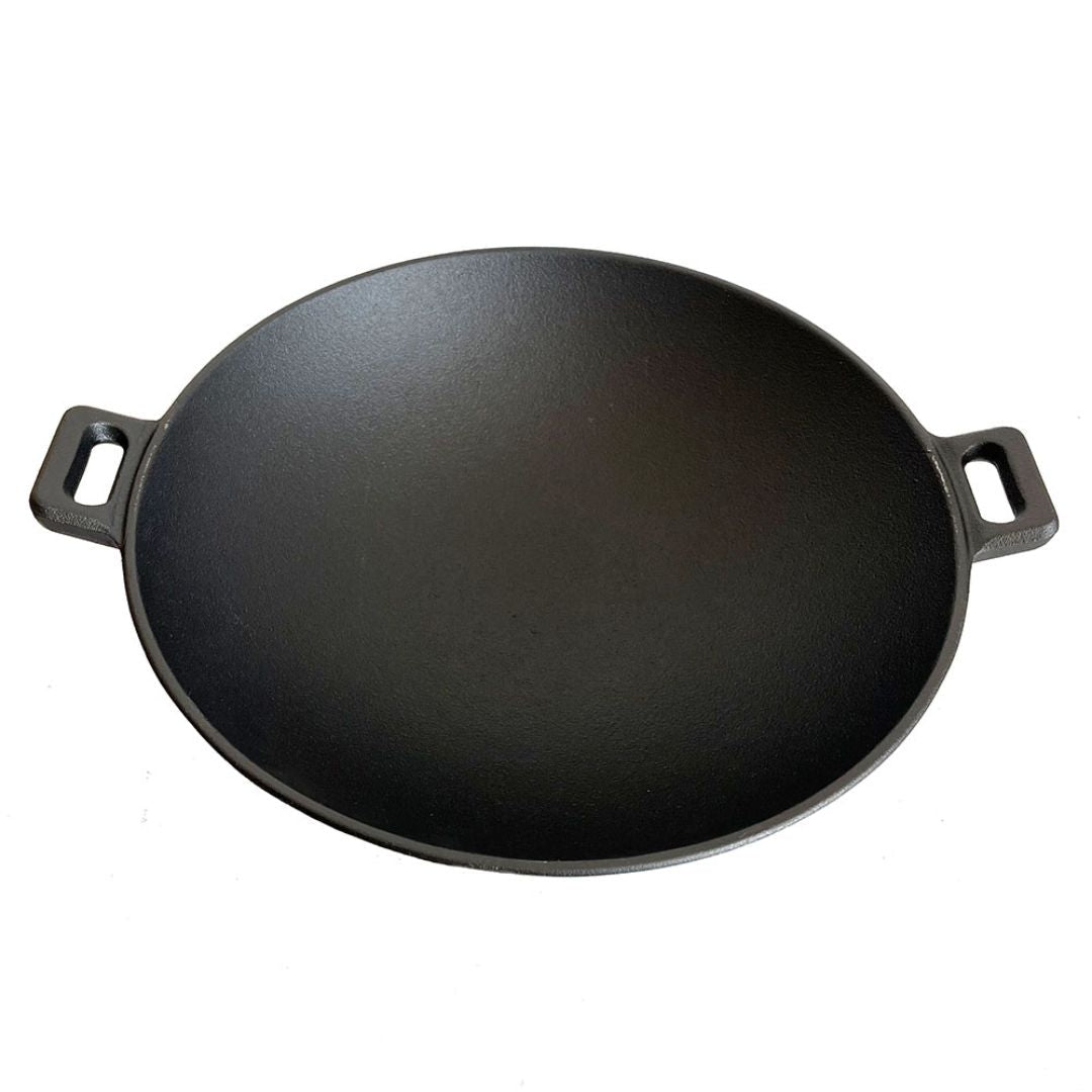 Lifespace Round Cast Iron Wok with Handles - 37cm x 31cm + Potjie Clean & Care Kit Bundle - Lifespace