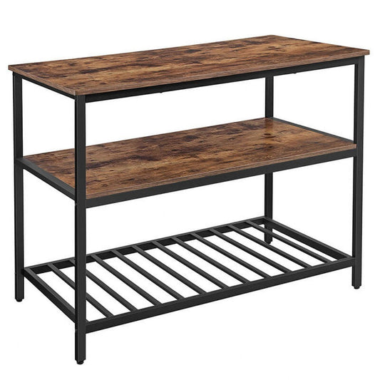 Lifespace Rustic Industrial Kitchen Island Work Table - Lifespace