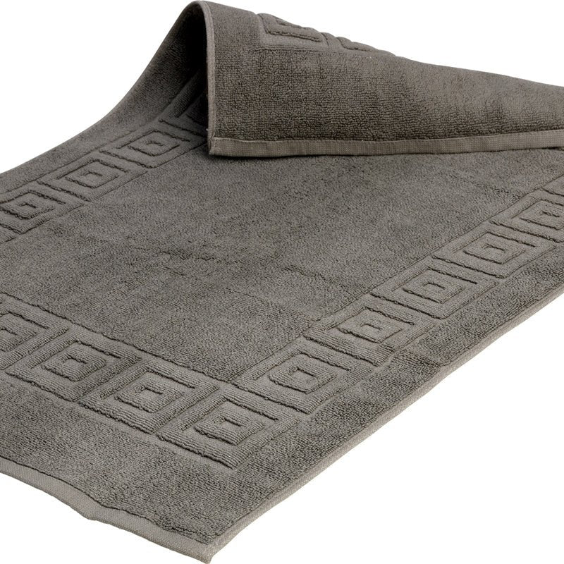 Terry Lustre 525gms and 680gsm Grecian Key Bath Mats – Various Colours - Lifespace