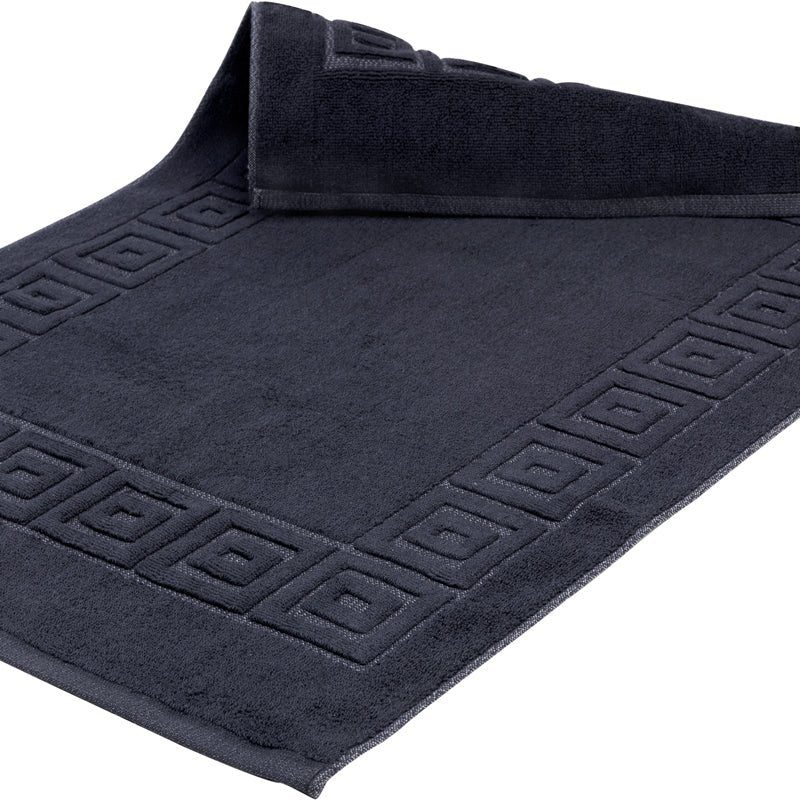 Terry Lustre 525gms and 680gsm Grecian Key Bath Mats – Various Colours - Lifespace