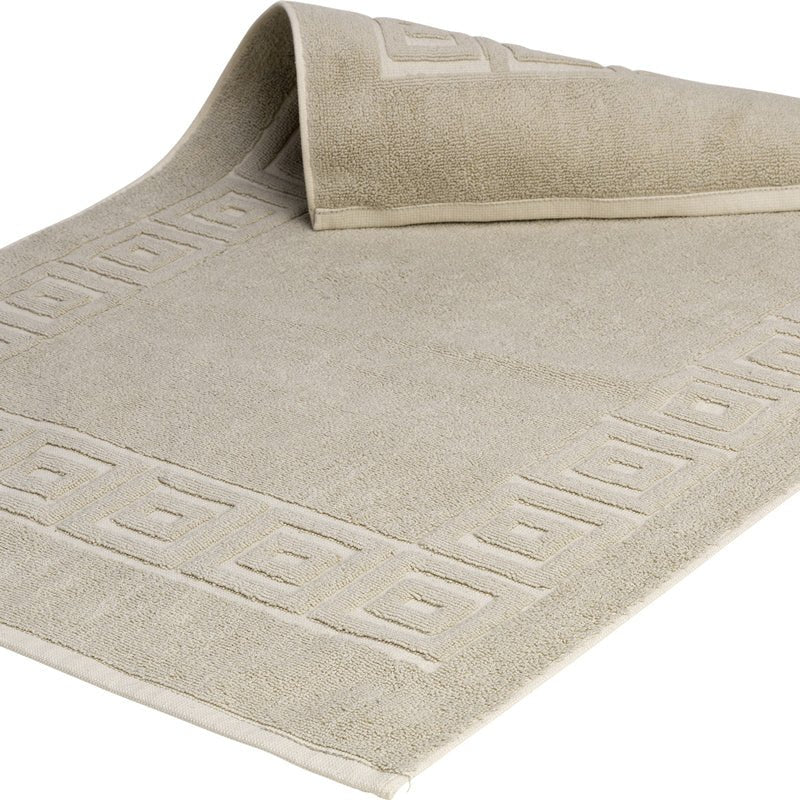 Terry Lustre 525gms and 680gsm Grecian Key Bath Mats – Various Colours - Lifespace