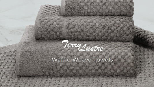 Terry Lustre 525gsm Waffle Weave Towel and 1070gsm Bath Mat Collection - Various Options and Select Colours - Lifespace