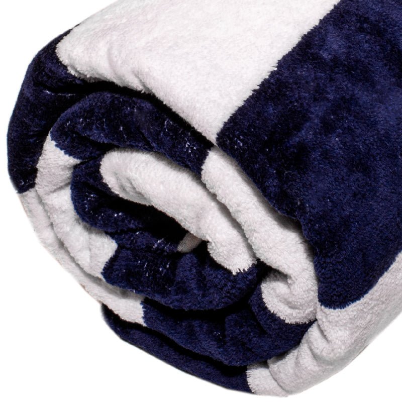 Terry Lustre Trousseau Royal Collection Velour and Terry Striped Pool Towels - Various Options Available - Lifespace
