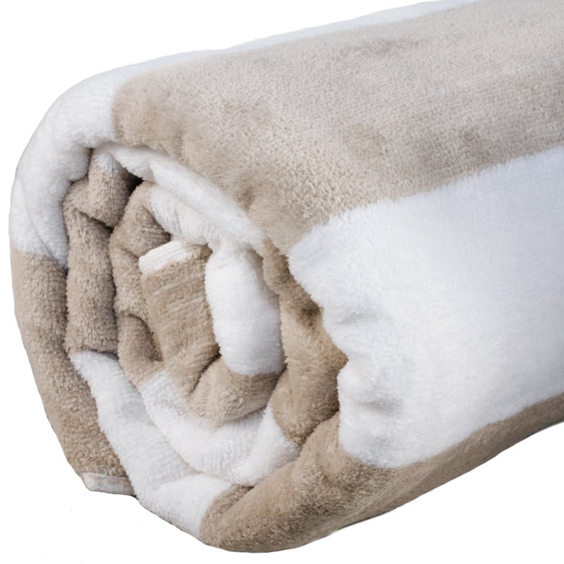 Terry Lustre Trousseau Royal Collection Velour and Terry Striped Pool Towels - Various Options Available - Lifespace