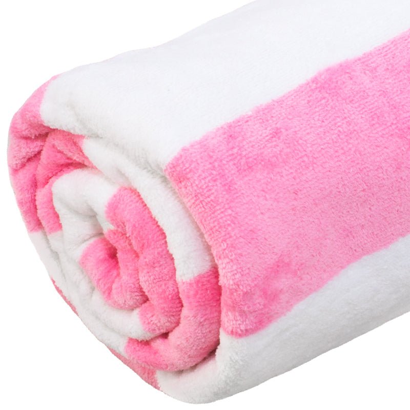 Terry Lustre Trousseau Royal Collection Velour and Terry Striped Pool Towels - Various Options Available - Lifespace