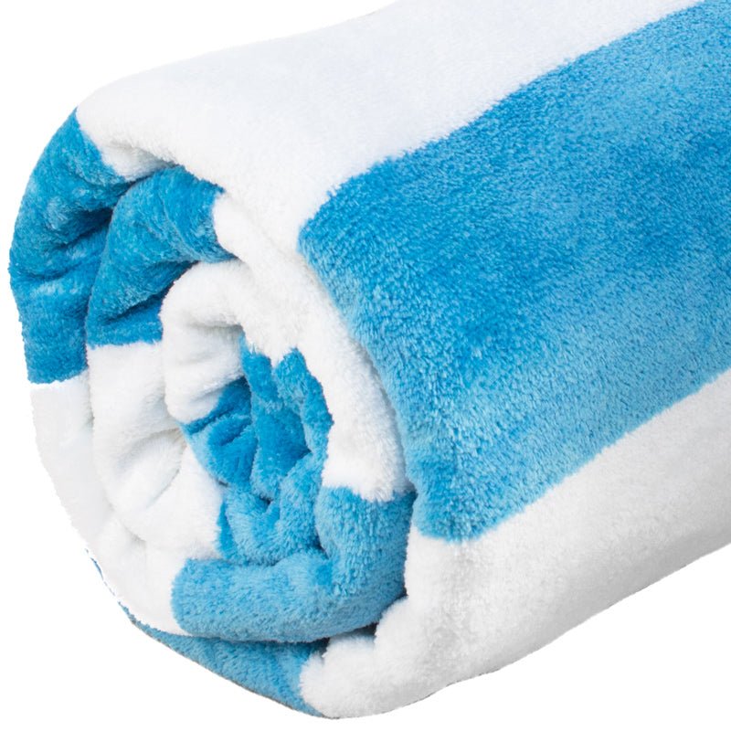 Terry Lustre Trousseau Royal Collection Velour and Terry Striped Pool Towels - Various Options Available - Lifespace
