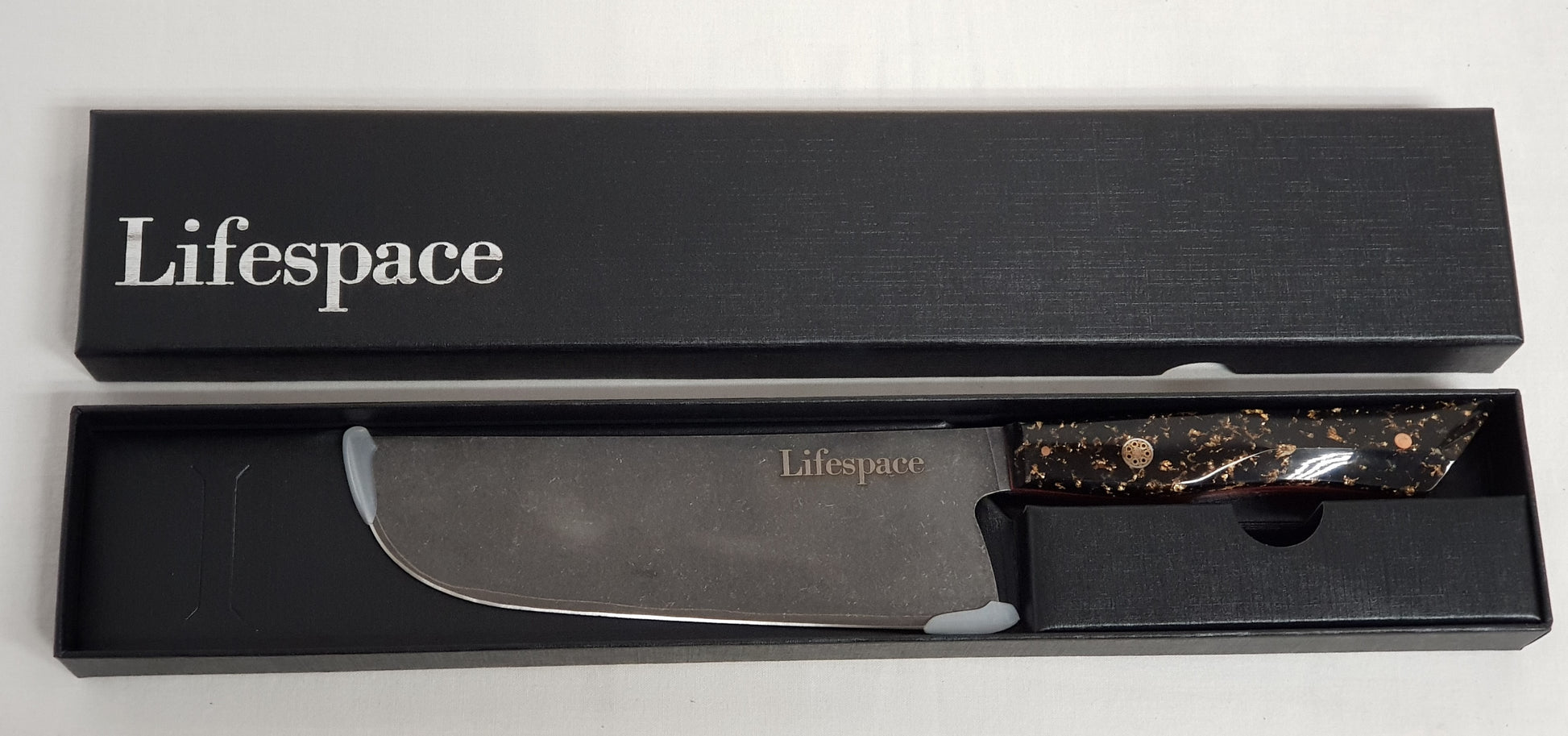 Lifespace 6.5" Japanese VG10 Cladded Steel Kurouchi Nakiri Knife w/ Resin Handle - Lifespace