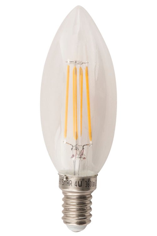 4W Warm White LED Filament Candle Bulb E14 (SES) Lampholder - Lifespace