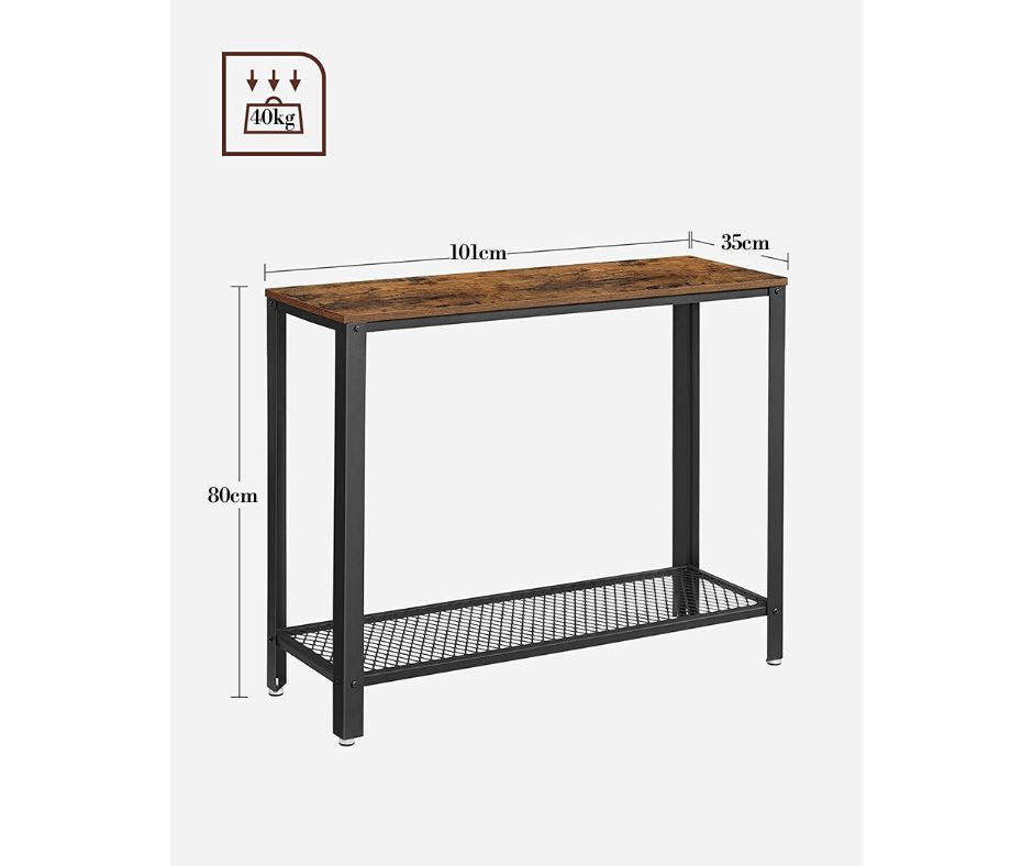Lifespace Rustic Industrial 2 Tier Console Hall Table - Lifespace