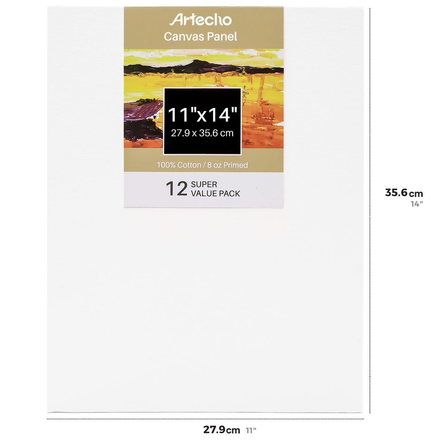Artecho Canvas Panel 12 Set Value Pack White - 11" x 14" - Lifespace