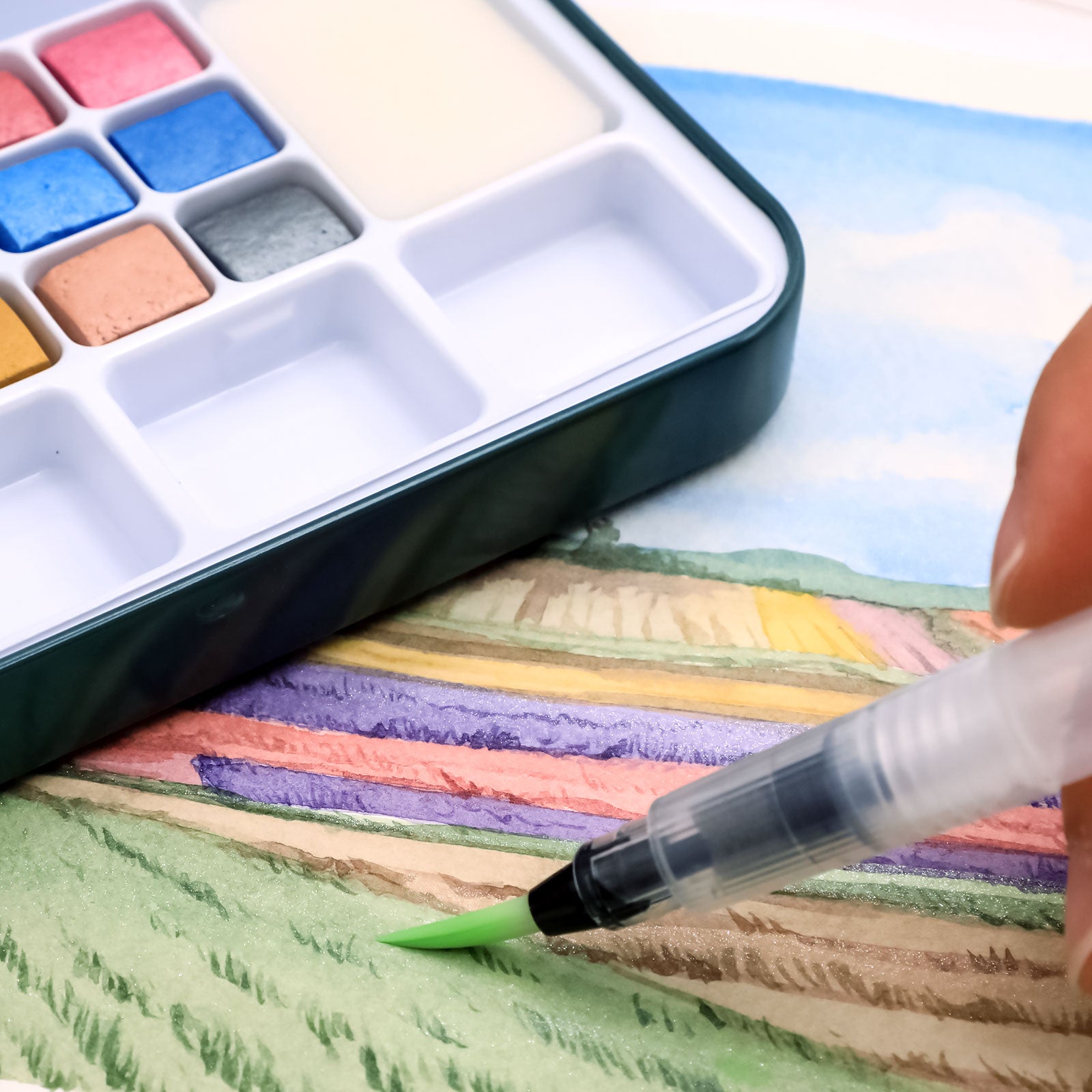 Artecho Metallic Watercolour Paint Set in Tin Case - Professional 18 colour - Lifespace