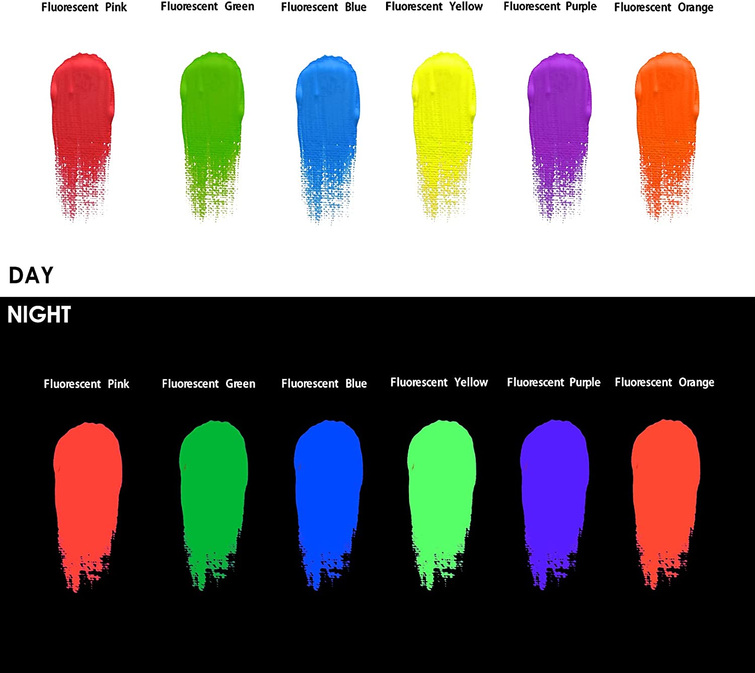 Artecho Neon Paint - Set of 6 Colours, 60ml Acrylic Paint - Lifespace