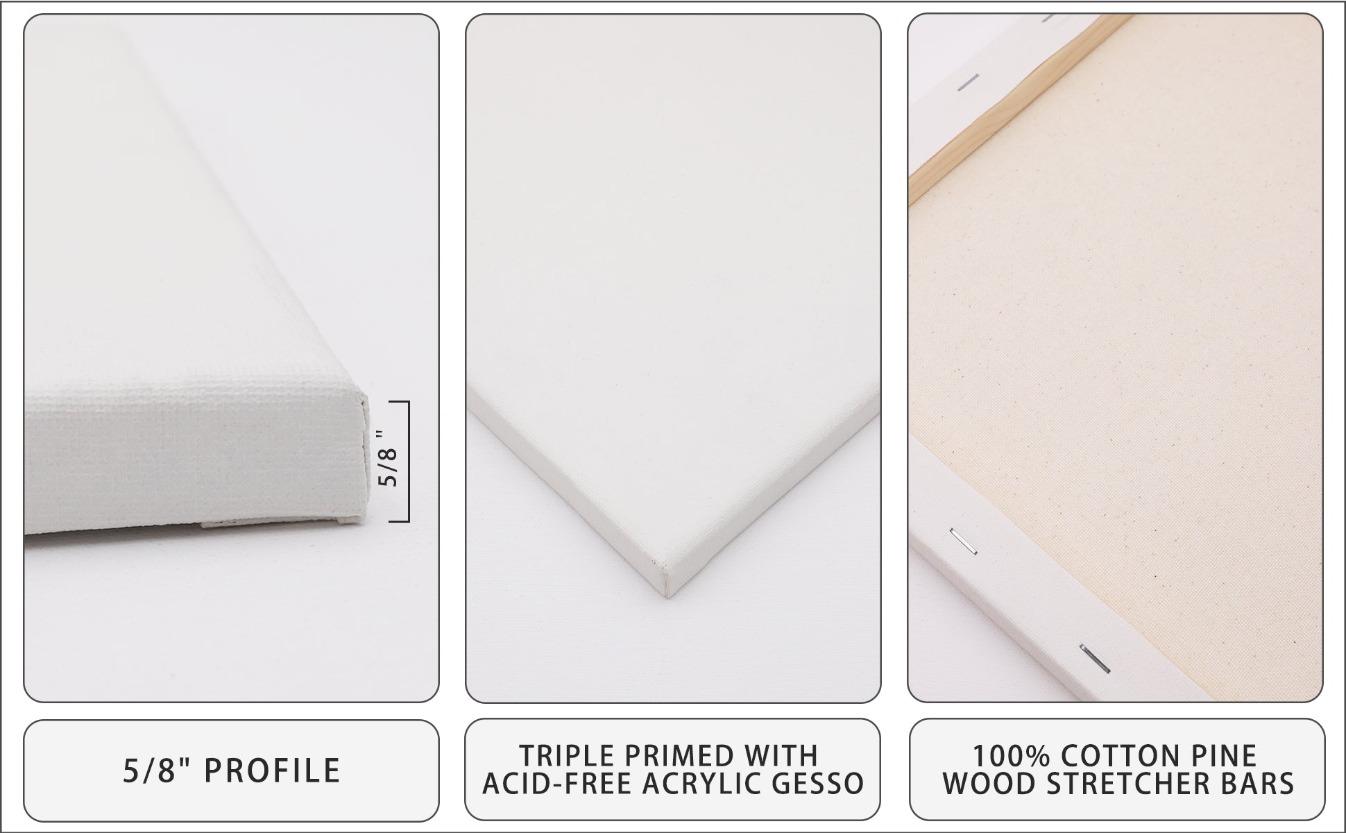 Artecho Stretched Canvas 6 Set Value Pack White - 30cm x 40cm - Lifespace