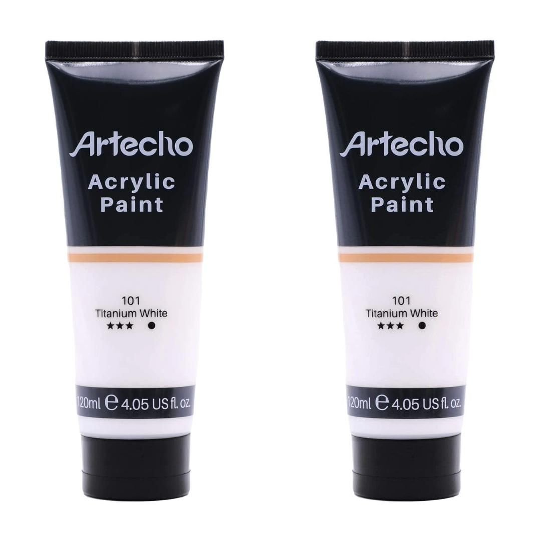 Artecho Titanium White 4.05 - 120ml Acrylic Paint Tube - 2 pack - Lifespace