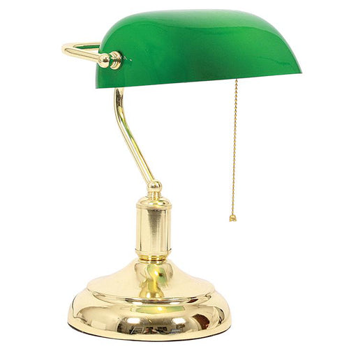 Bankers Lamp with Pull Switch - Green - Lifespace
