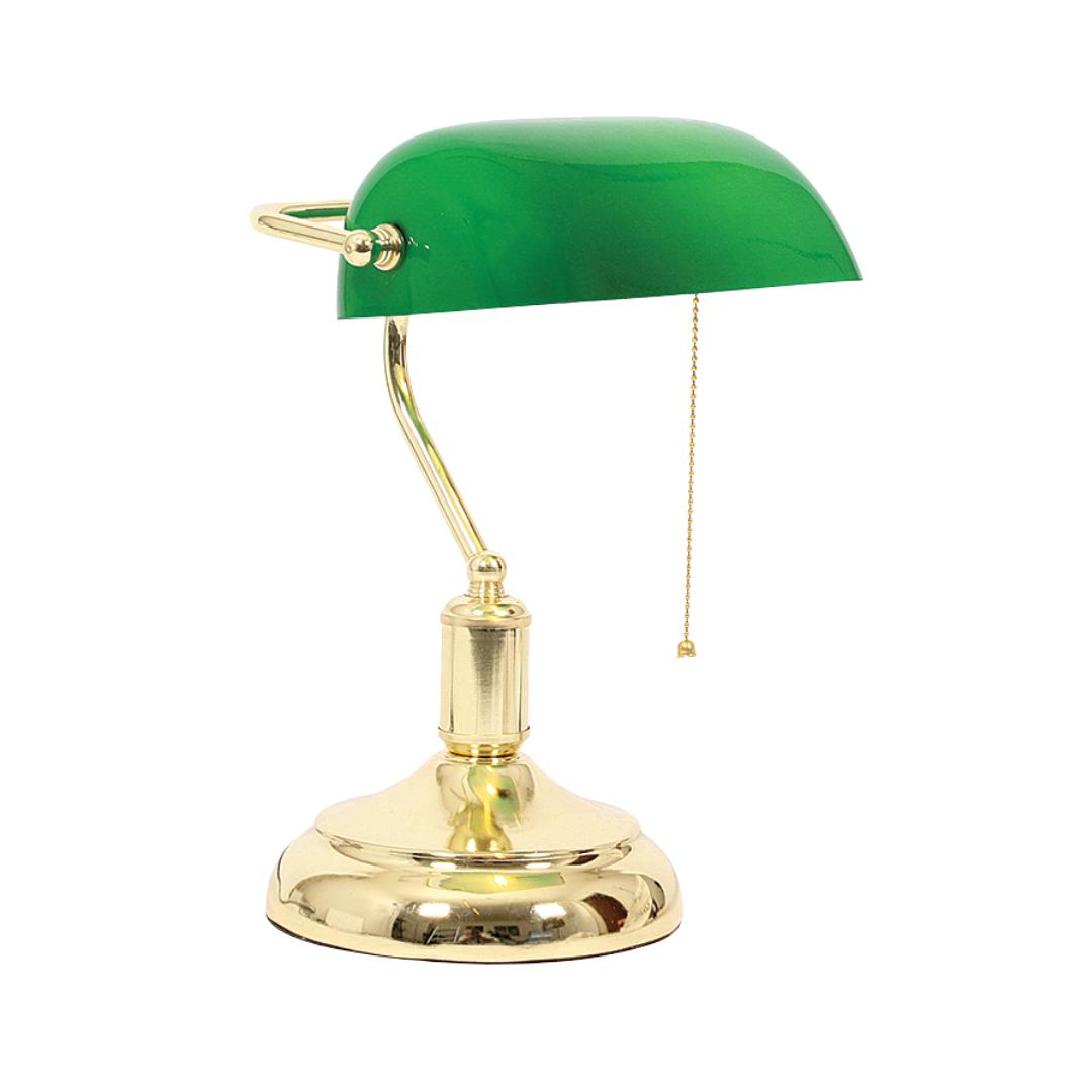 Bankers Lamp with Pull Switch - Green - Lifespace