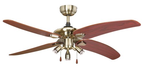 Ceiling Fan Antique 4 Blade (122CM) 3 Speed Reversible. Pole or Flush Mount. Pull switch for Fan - Lifespace