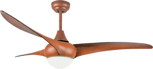 Ceiling Fan Steel and Acrylic, Wood Finish 58W Copper Coil Motor 3 ABS Blades 52'' (132CM) Remote - Lifespace