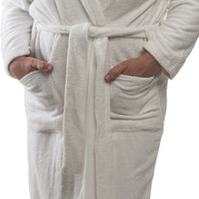 Load image into Gallery viewer, Club Classique Bamboo Bathrobes 400gsm - various sizes - White &amp; Stone - Lifespace